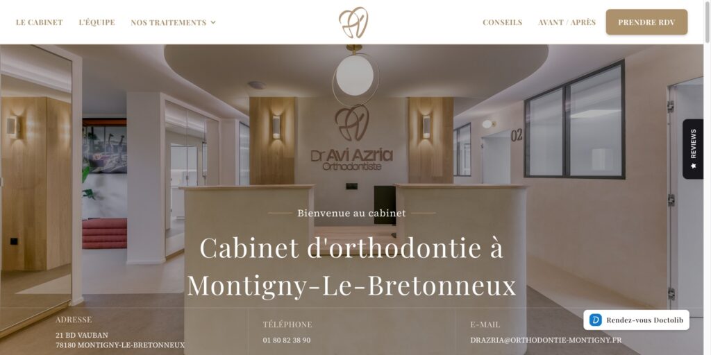 Homepage of Dr Azria’s orthodontic practice in Montigny-le-Bretonneux